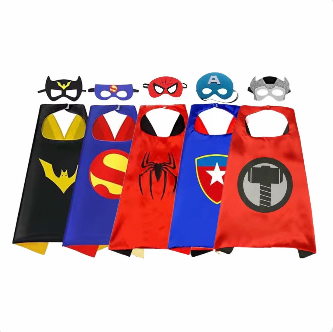 Kinder Umhänge Superhelden 5er Set