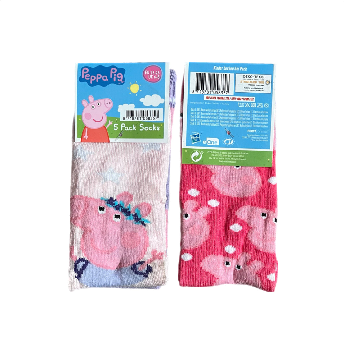 Mädchen Socken 5er Pack Peppa Wutz 