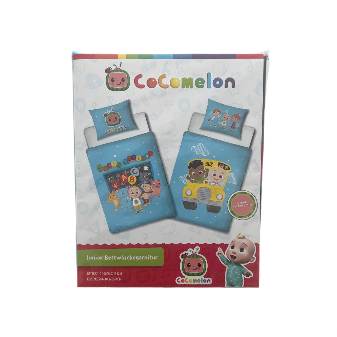 Wende Bettwäsche-Set Garnitur Cocomelon 100x140cm