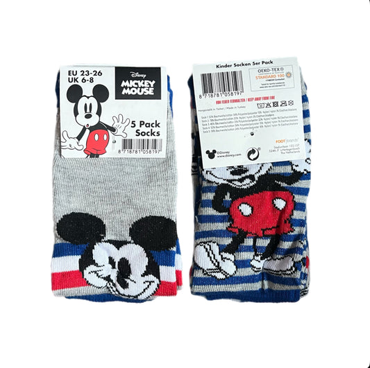 Jungen Socken 5er Pack Mickey Maus Gestreift