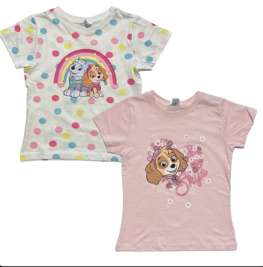 Mädchen T-Shirts 2er Pack Paw Patrol Punkte