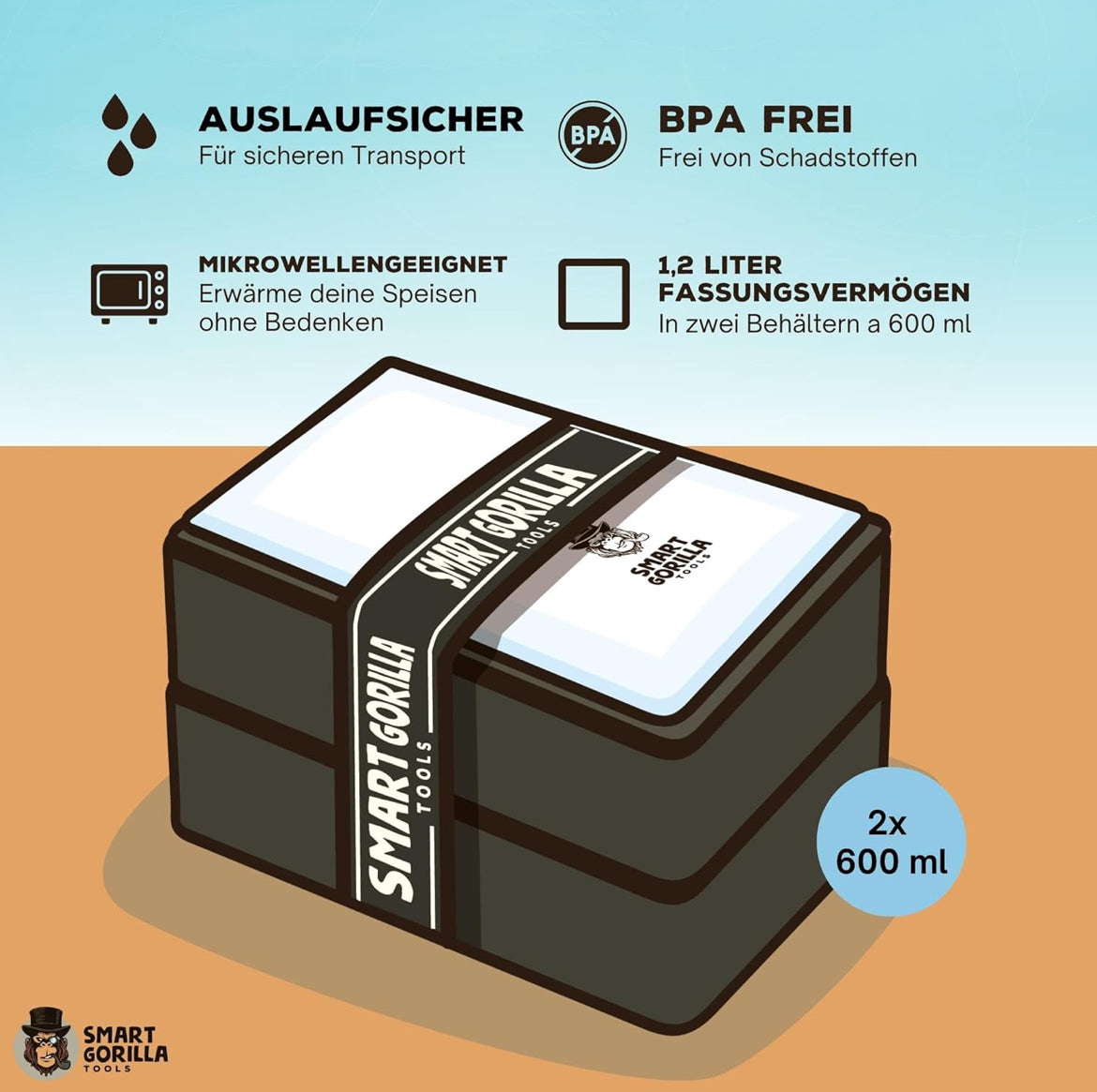 Smart Gorilla Tools Bento Box Lunch