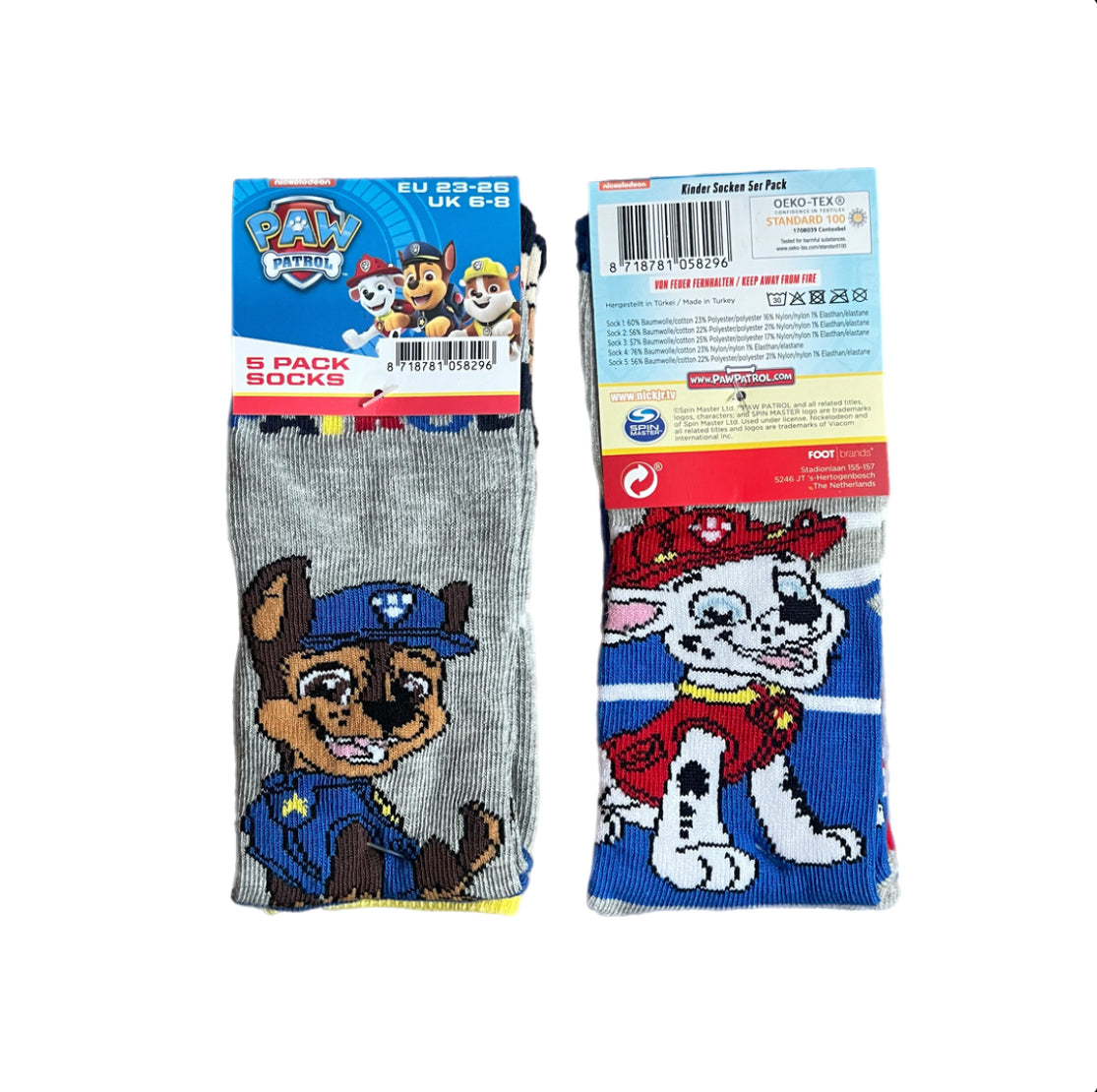 Kinder Socken Paw Patrol 5er Pack