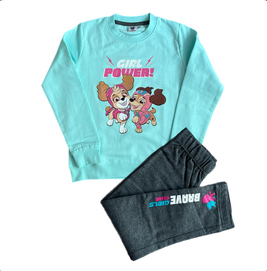 Mädchen Paw Patrol Set Sweatshirt Hose Türkis