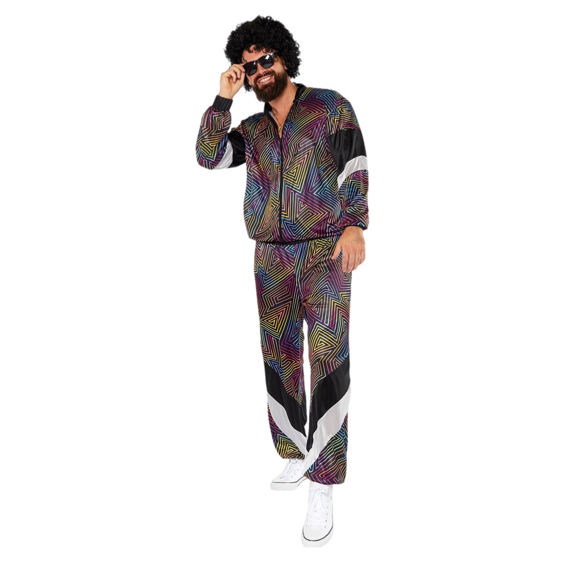 Erwachsenen Kostüm Neon Retro Jogginganzug