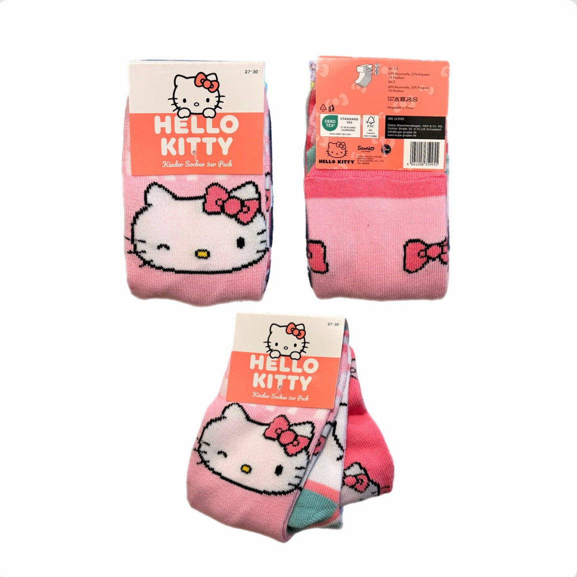 Kinder Socken Hello Kitty 3er Pack