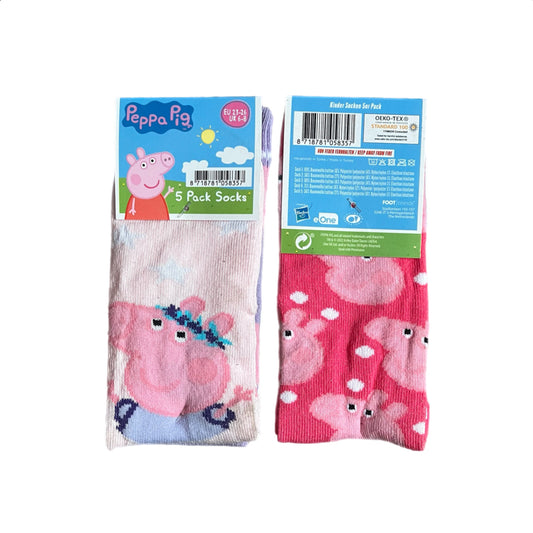 Mädchen Socken 5er Pack Peppa Wutz ￼