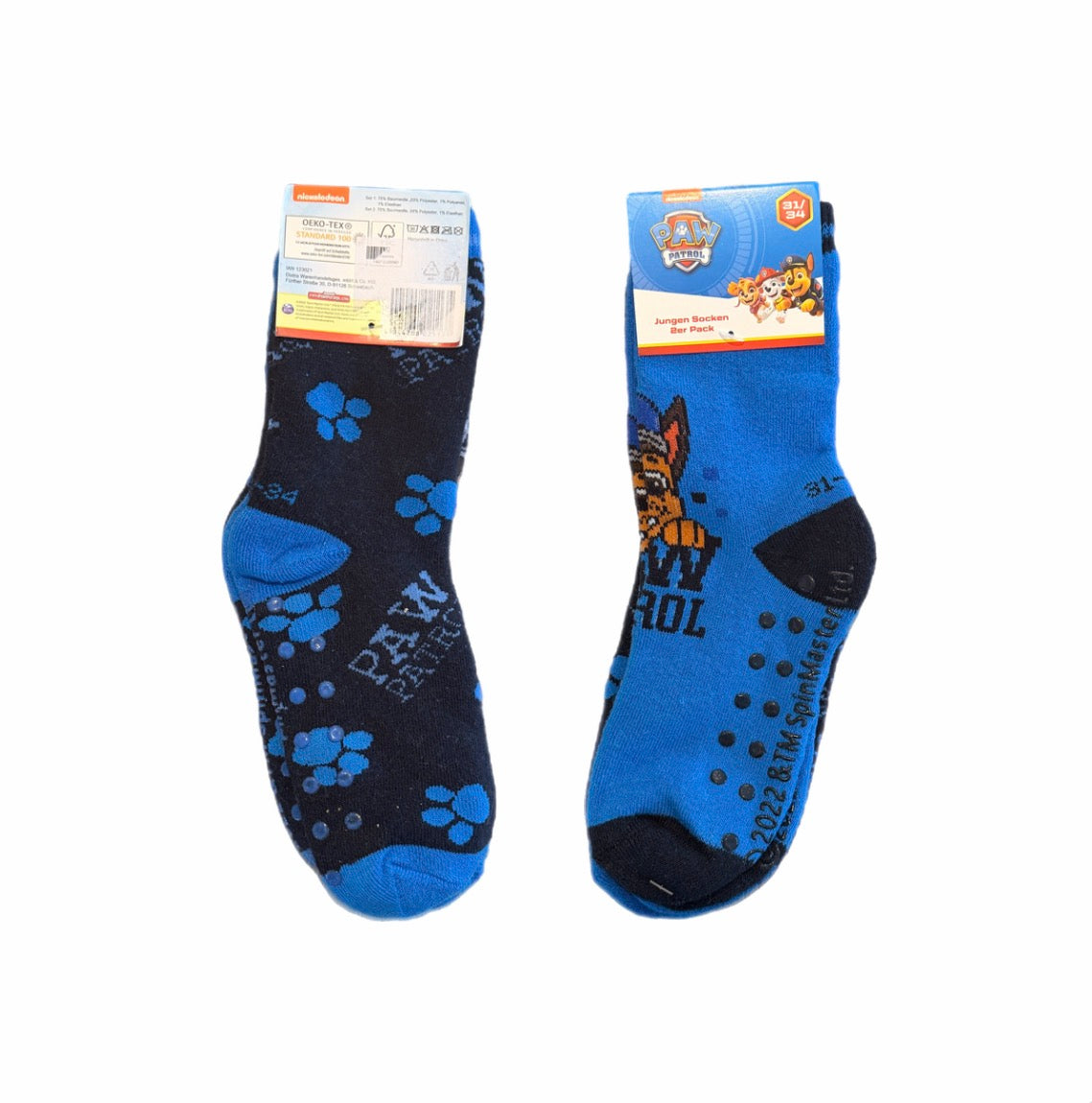 Kinder Stoppersocken 2er Pack Paw Patrol Blau