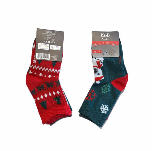 Kinder Weihnachtssocken 3er Pack