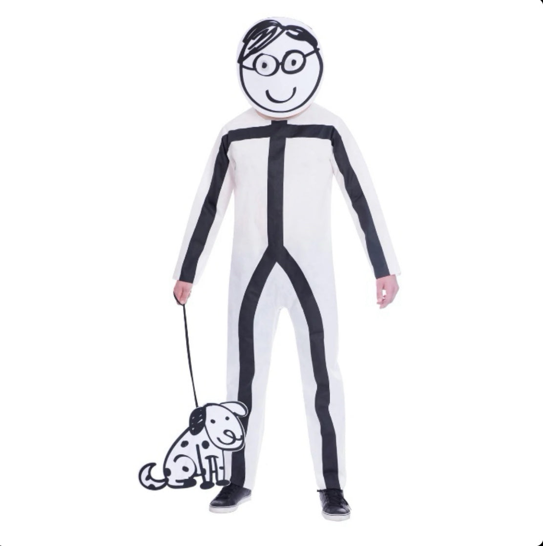 Erwachsenen Kostüm Stick Man Strich Mensch