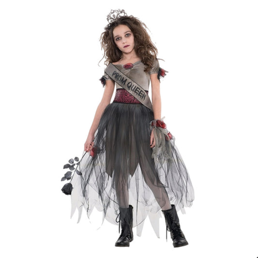 Kinder Kostüm Mädchen Zombie Prom Queen