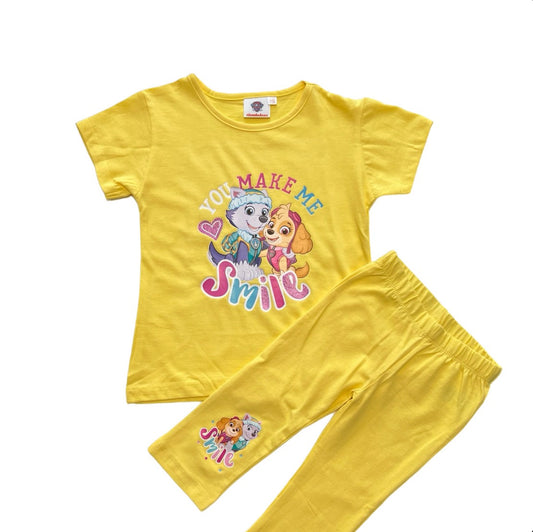 Mädchen Set Smile Paw Patrol T-Shirt Capri-Leggings