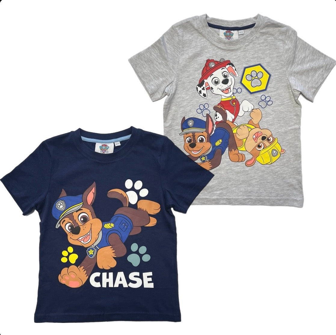 Kinder 2er Pack T-Shirts Paw Patrol Chase Marshall Rubble